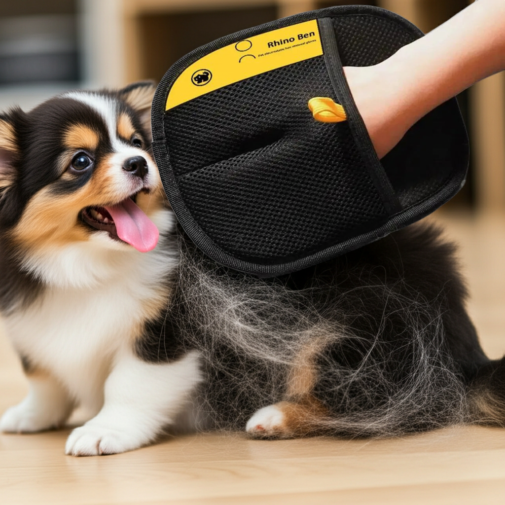 Pet Grooming Gloves – Hair Remover Brush for Dogs & Cats