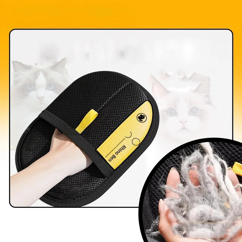 Pet Grooming Gloves – Hair Remover Brush for Dogs & Cats