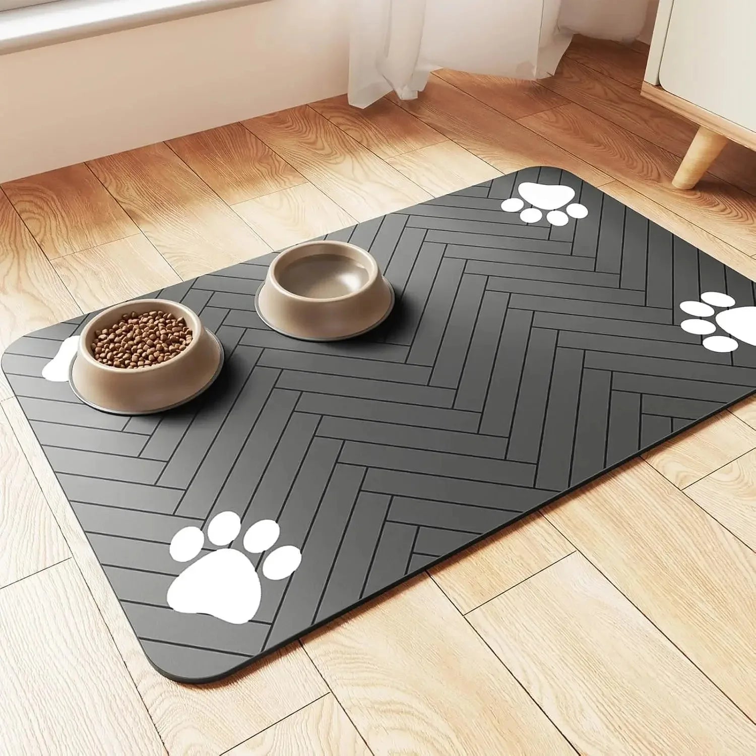 Quick-Dry Waterproof Pet Feeding Mat for Dogs & Cats