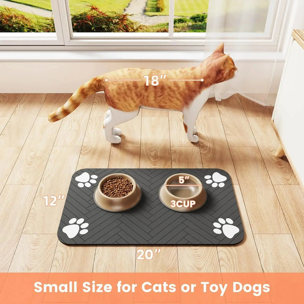 Quick-Dry Waterproof Pet Feeding Mat for Dogs & Cats