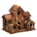 Outdoor 5-Hole Wooden Bird House for Bluebirds & Finches – Hanging Birdhouse for Garden & Backyard