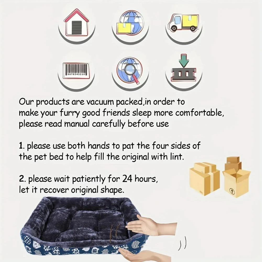 Cozy Pet Cushion Bed for Dogs – Plush Sofa Sleeping Mat for Cats & Puppies
