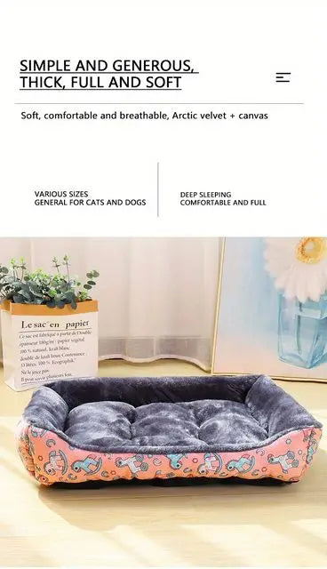 Cozy Pet Cushion Bed for Dogs – Plush Sofa Sleeping Mat for Cats & Puppies