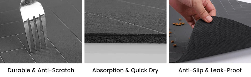 Quick-Dry Waterproof Pet Feeding Mat for Dogs & Cats