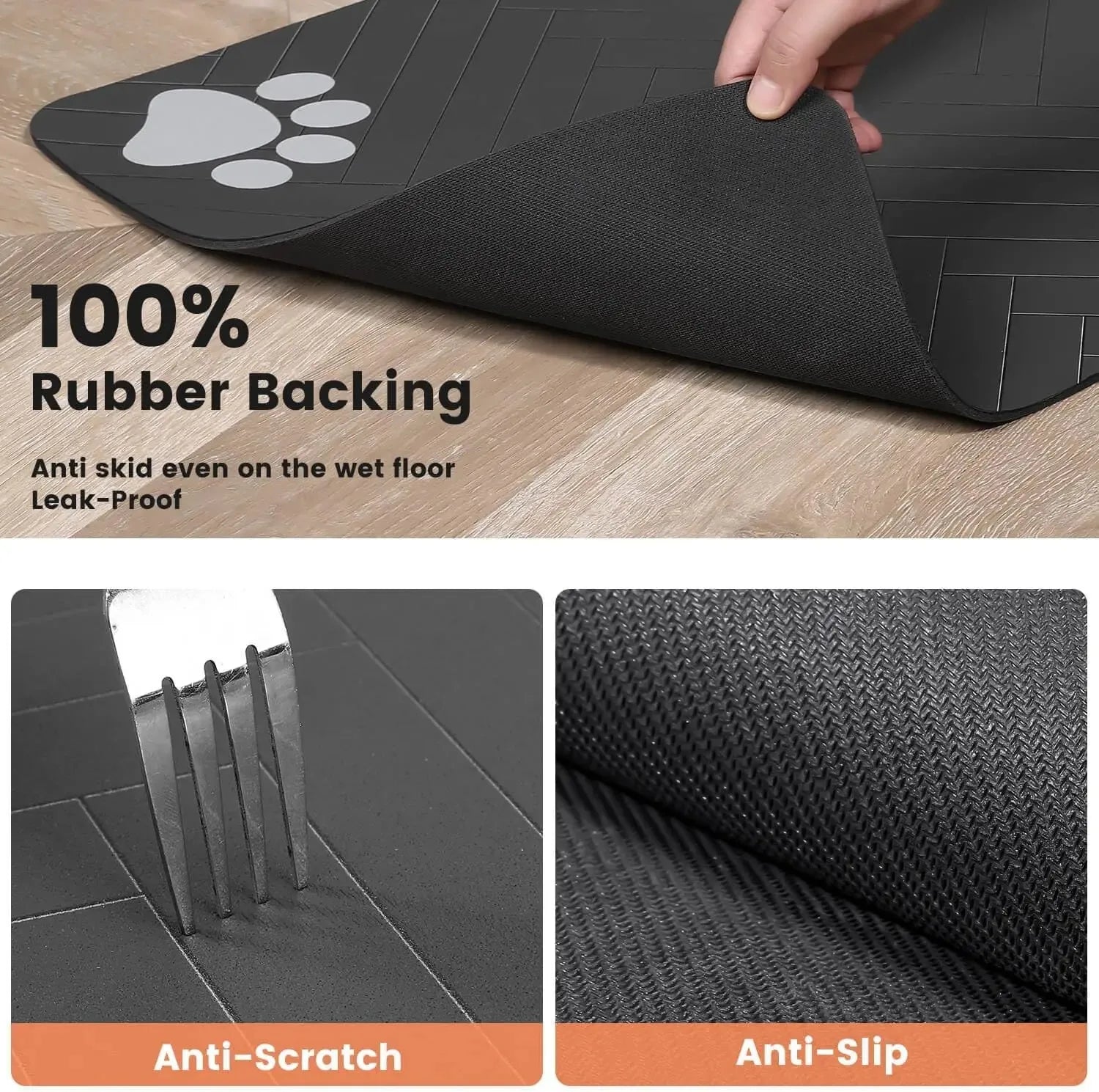 Quick-Dry Waterproof Pet Feeding Mat for Dogs & Cats