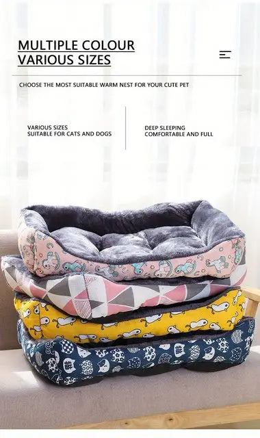 Cozy Pet Cushion Bed for Dogs – Plush Sofa Sleeping Mat for Cats & Puppies