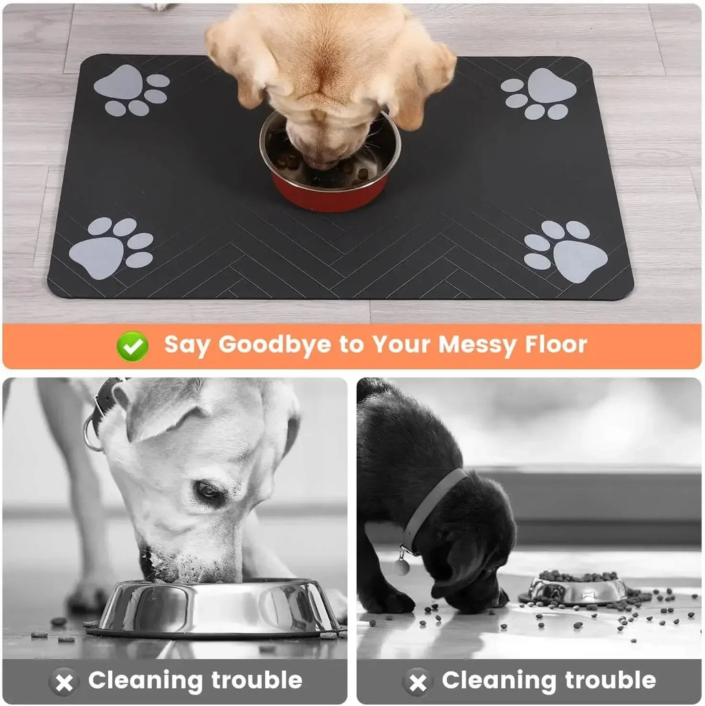 Quick-Dry Waterproof Pet Feeding Mat for Dogs & Cats