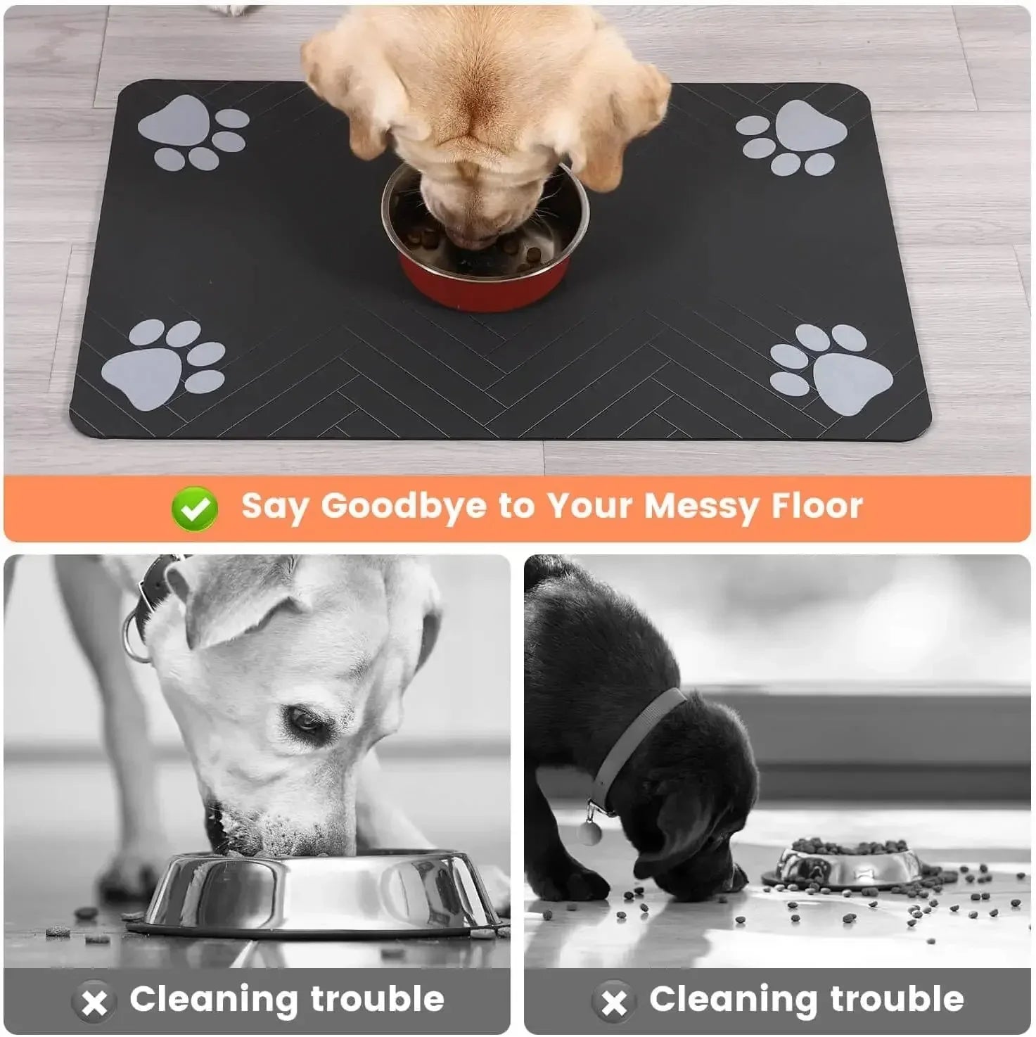 Quick-Dry Waterproof Pet Feeding Mat for Dogs & Cats