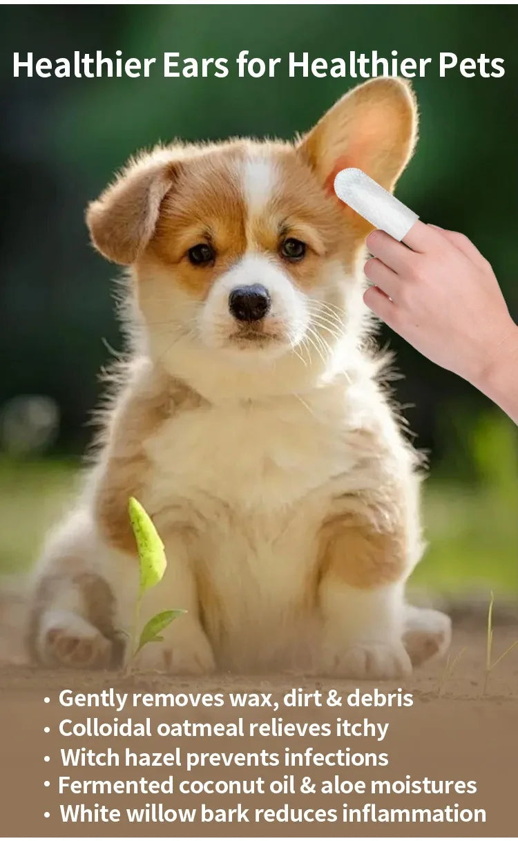 Gentle Ear Cleaning Wipes for Dogs & Cats