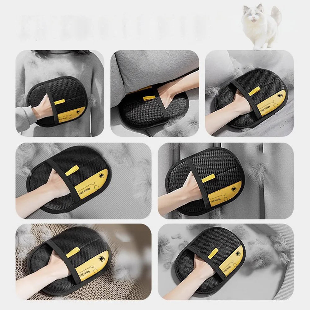 Pet Grooming Gloves – Hair Remover Brush for Dogs & Cats