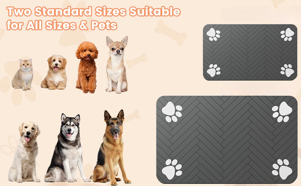 Quick-Dry Waterproof Pet Feeding Mat for Dogs & Cats