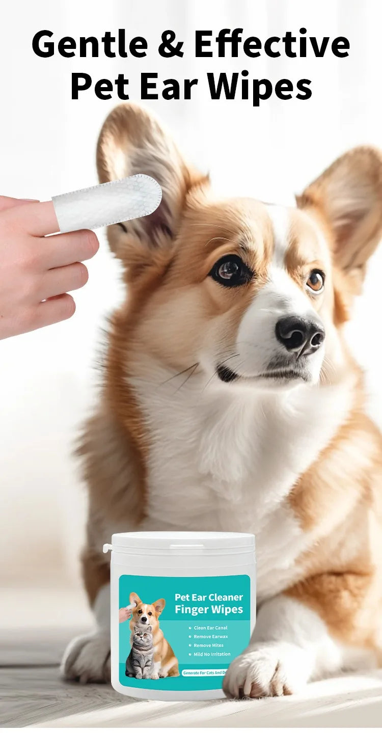 Gentle Ear Cleaning Wipes for Dogs & Cats