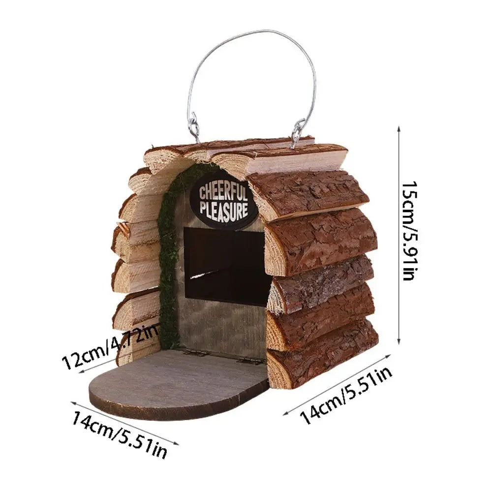 Durable Wooden Bird House for Outdoors – Rustic Hanging Bird Feeder & Nesting Box for Wild Birds