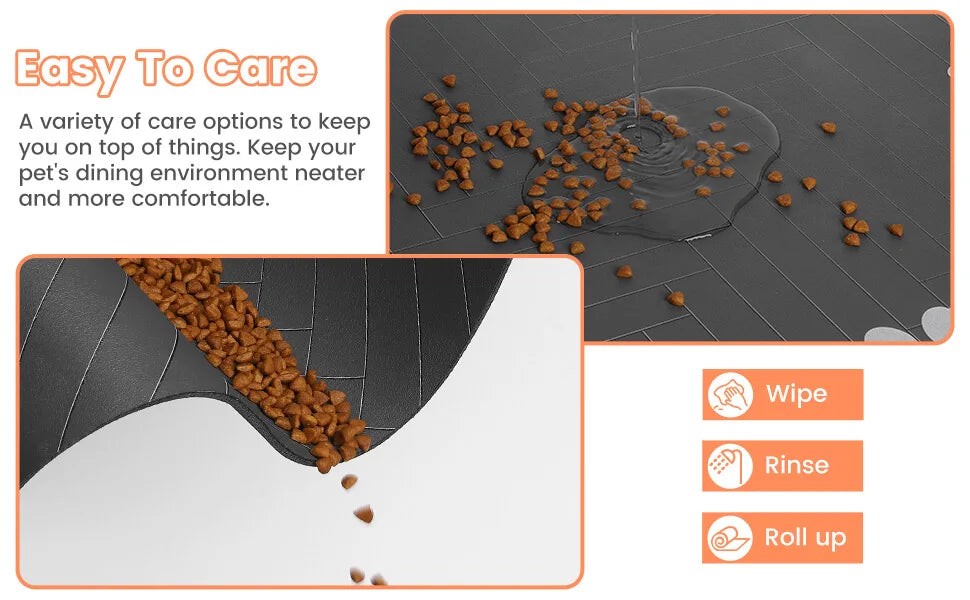 Quick-Dry Waterproof Pet Feeding Mat for Dogs & Cats