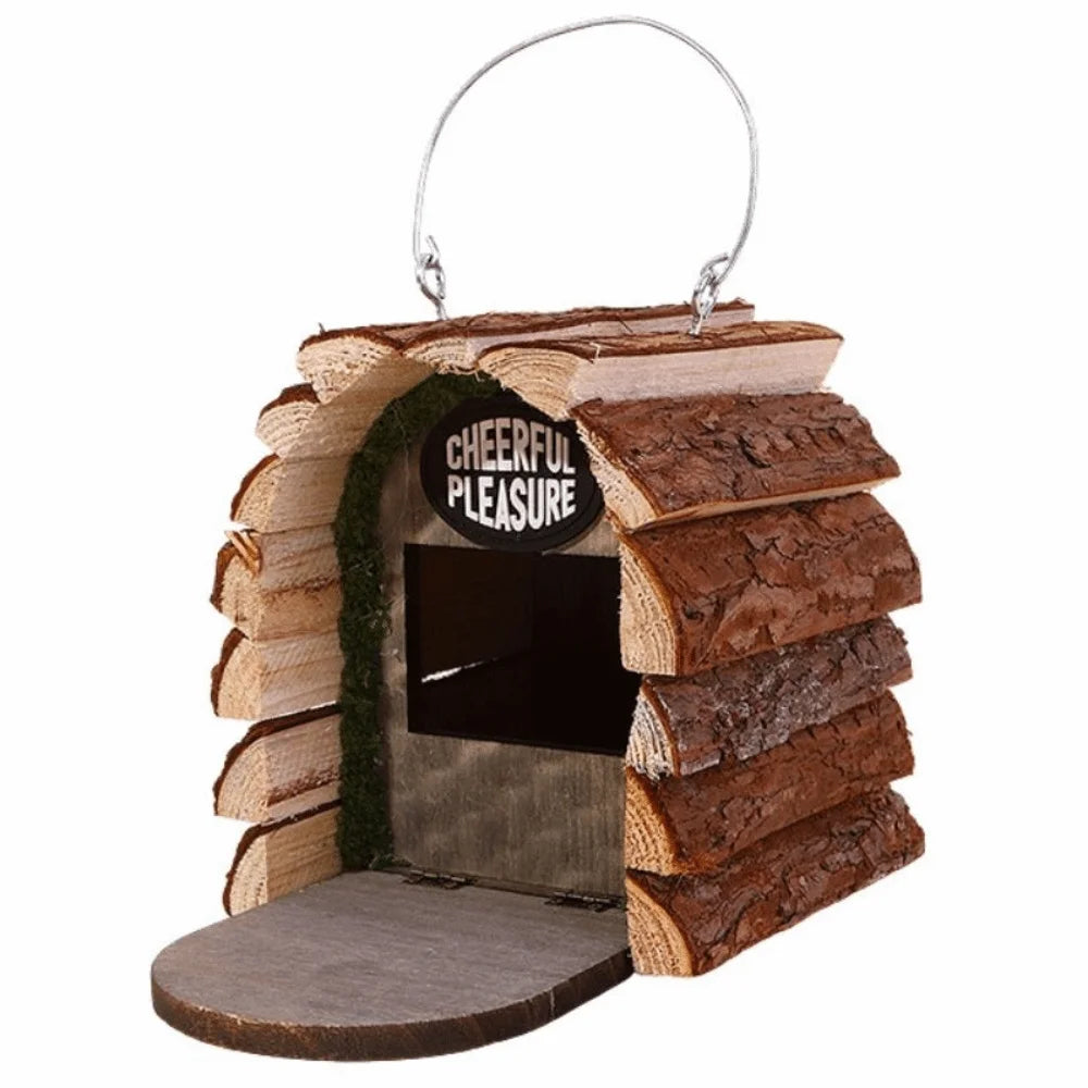 Durable Wooden Bird House for Outdoors – Rustic Hanging Bird Feeder & Nesting Box for Wild Birds